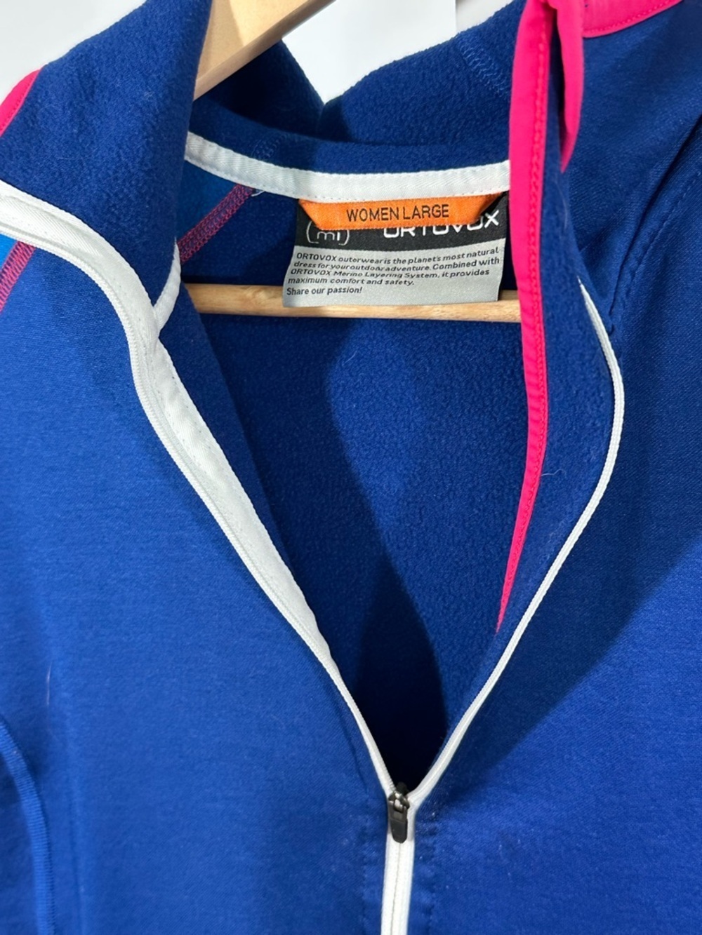 Ortovox Merino Fleece Zip Neck Technical Hoodie Women’s Large Ski Base Layer - Picture 6 of 8